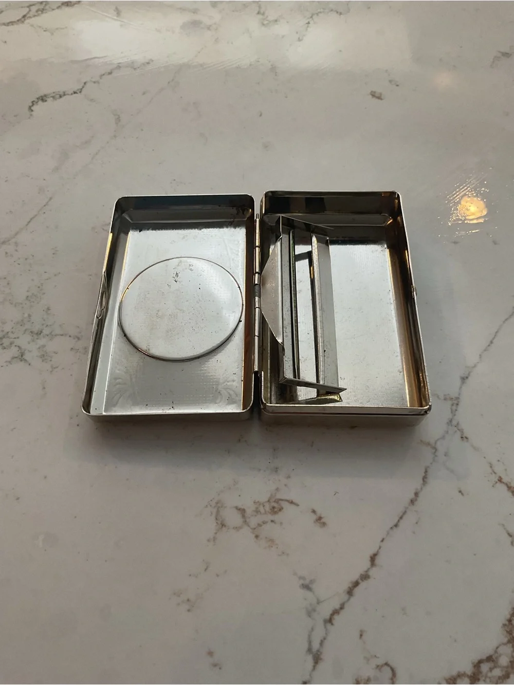 Holy Hawk Silver Metal tobacco Case W/ Eagle Emblem